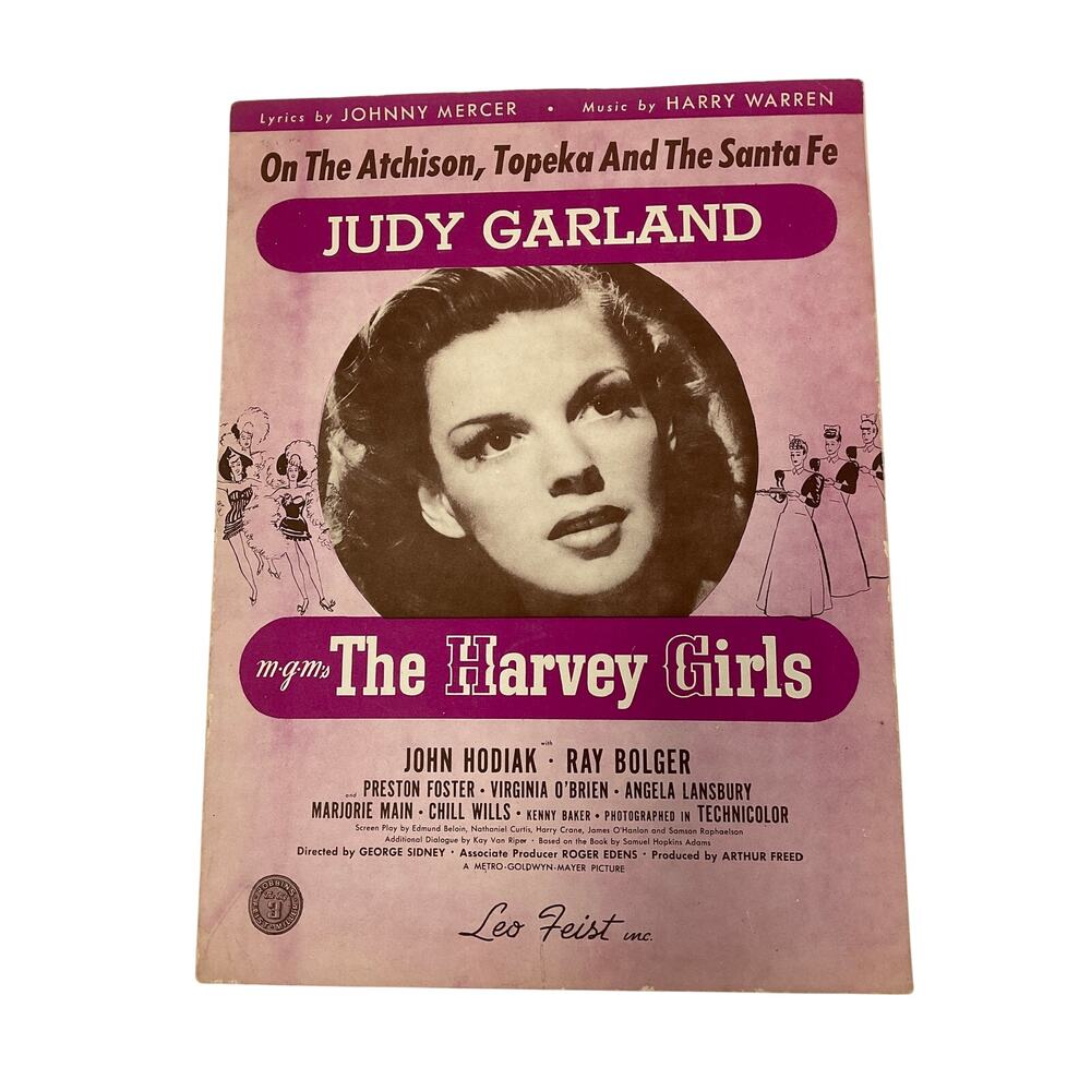 On The Atchison Topeka and The Santa Fe Sheet Music Judy‎ Garland Harvey Girls